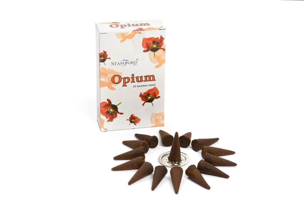 Opium füstölő kúpok 15 darab tartóval Stamford