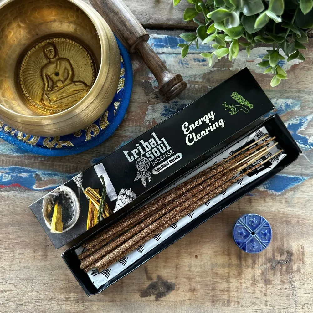Energia tisztító füstölőpálcikák kerámia égetővel Tribal Soul