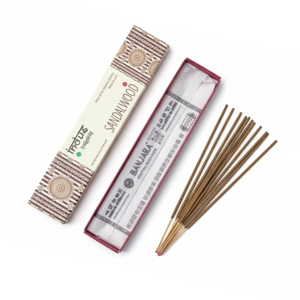 Indus Treasures Szantálfa Füstölőpálcikák Kézzel Göngyölve 15g