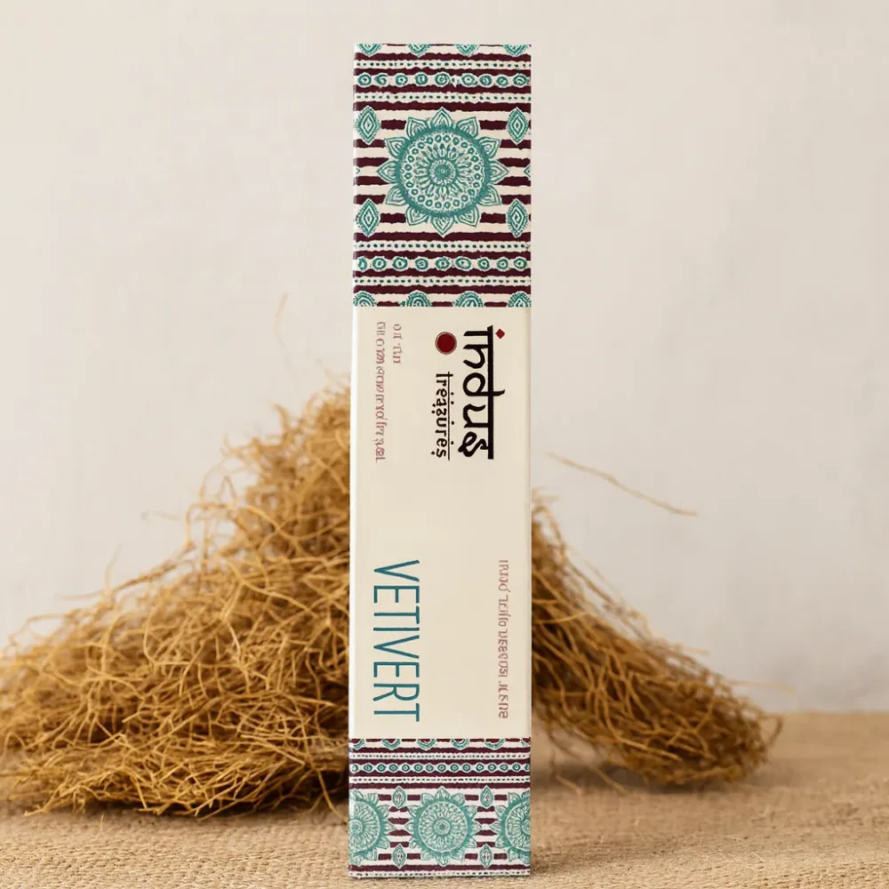 Indus Treasures Vetiver Khus füstölőpálcikák 15g