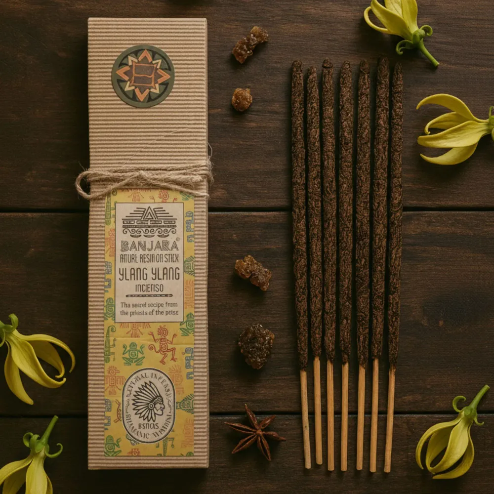 Ylang Ylang gyanta füstölőpálcikák kézzel sodort