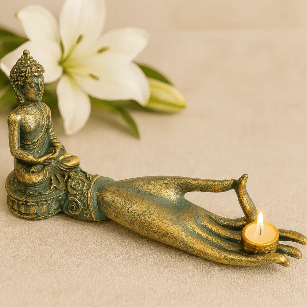 Buddha füstölőtartó, antik kézi