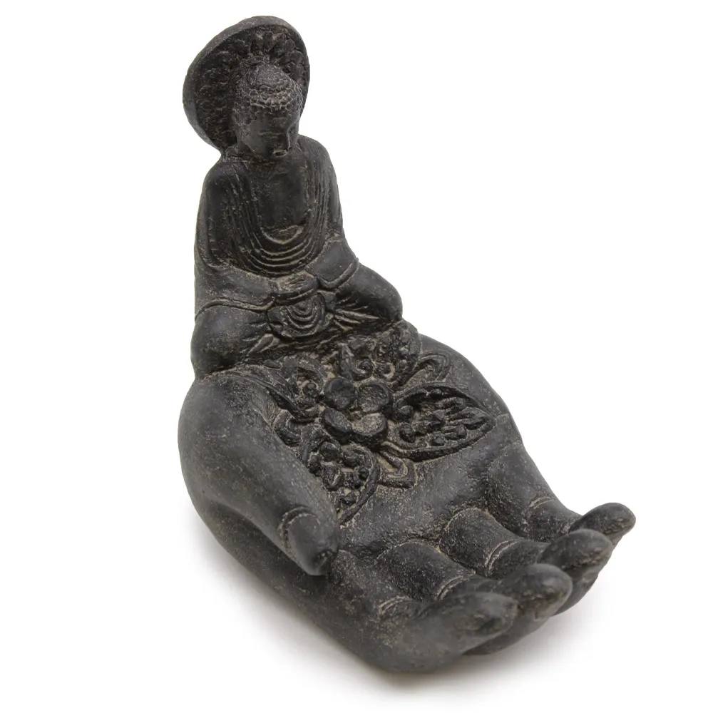 Füstölőtartó Buddha és kéz fekete