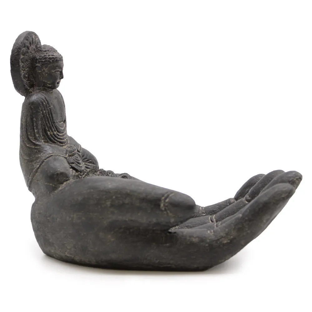 Füstölőtartó Buddha és kéz fekete