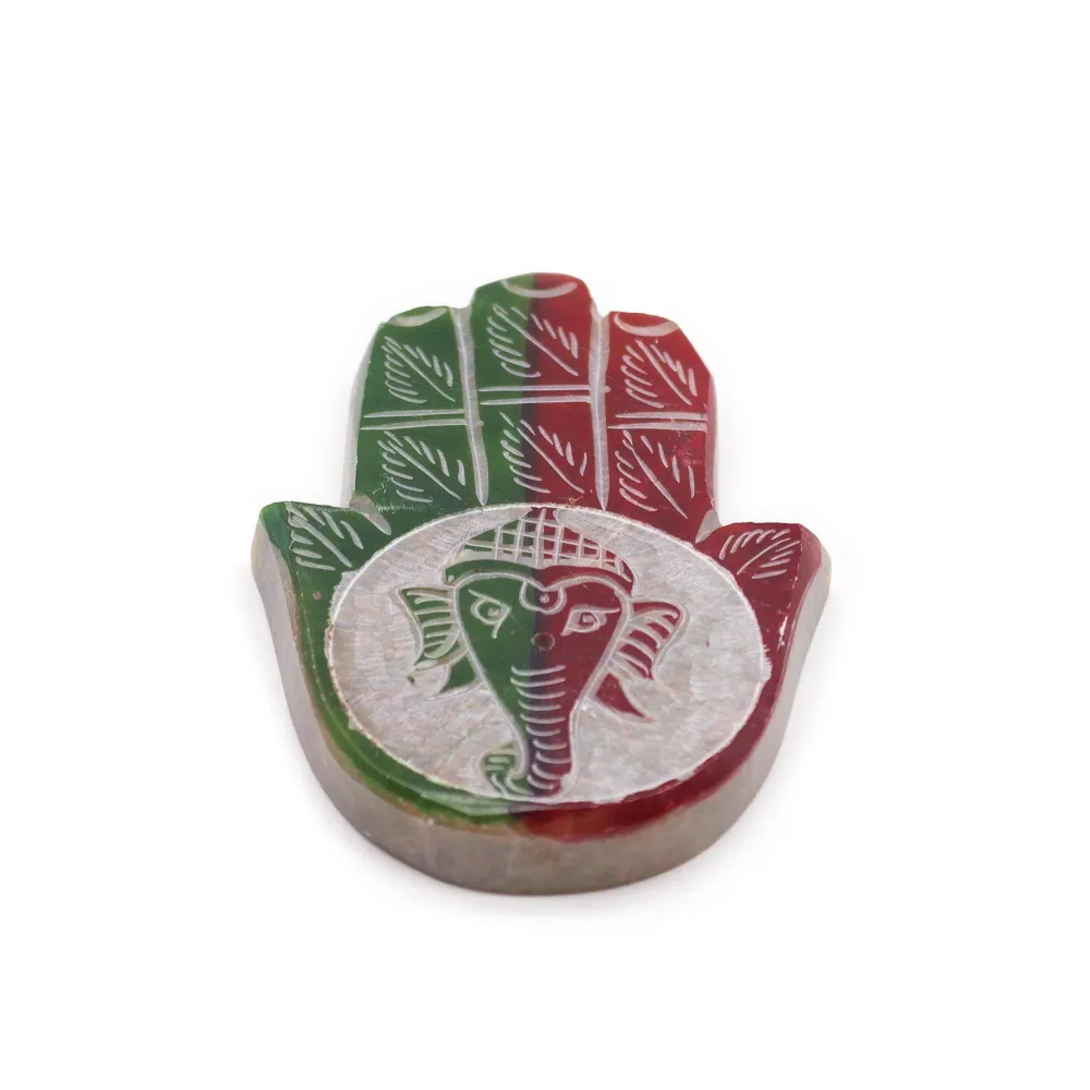 Füstölőtartó Szappankő Hamsa Ganesha Faragás