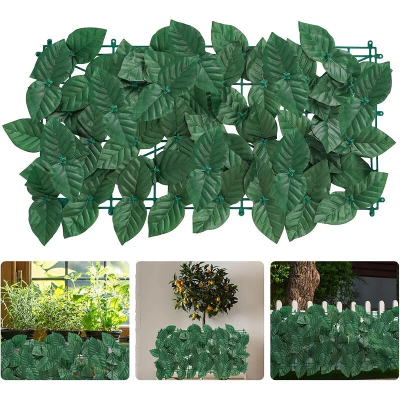 Mű Sötétzöld Levél Dekoratív Kerítésborítás 25×50 cm – UV‑álló