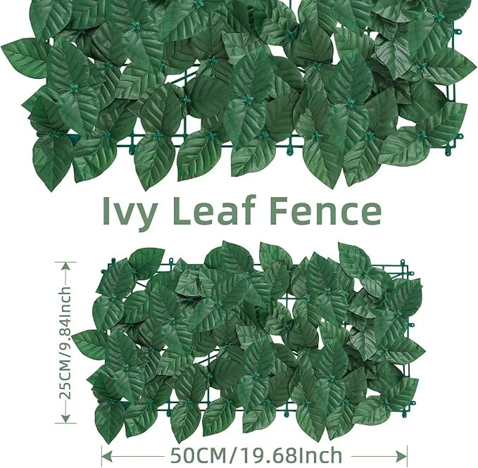 Mű Sötétzöld Levél Dekoratív Kerítésborítás 25×50 cm – UV‑álló