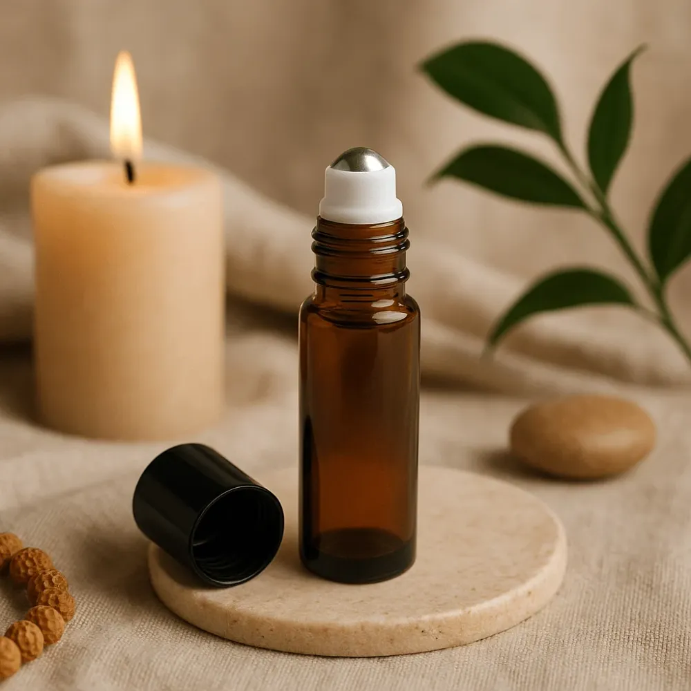 10ml borostyán illóolaj görgős üvegek