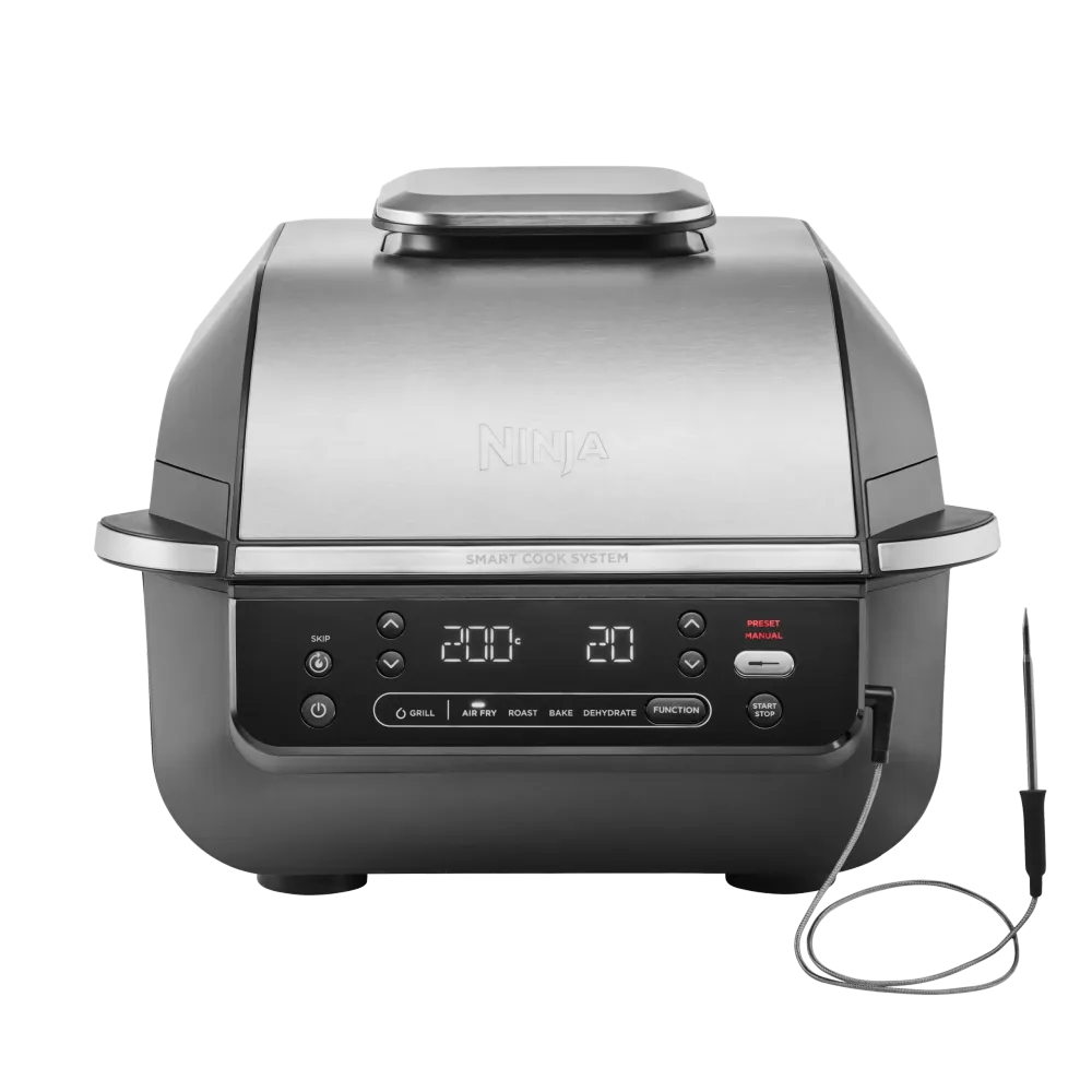 Ninja EG351EU Foodi Smart 5in1 Beltéri Grill és Air fryer beépített maghőmérővel - Ezüst