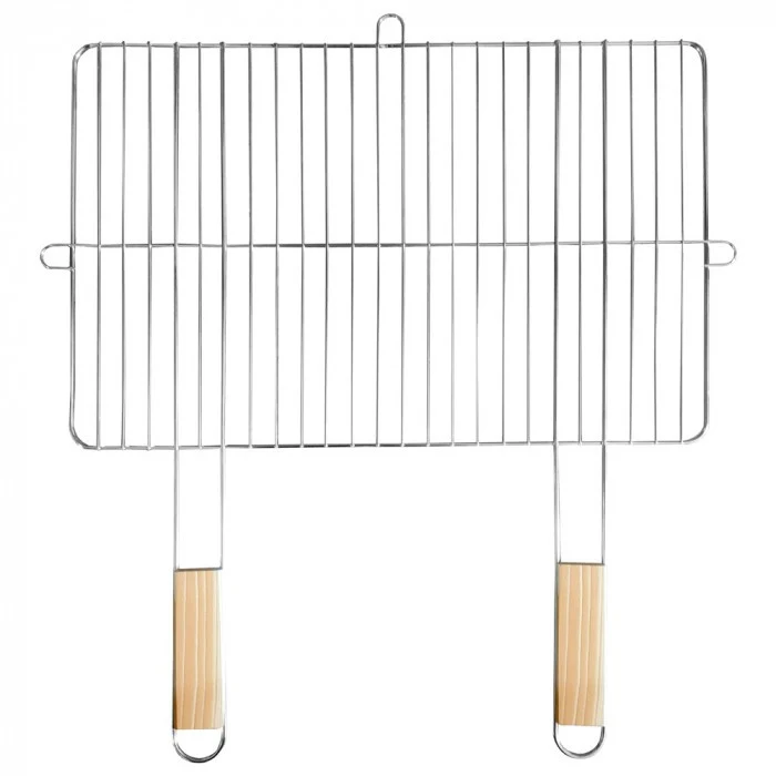 Szögletes grillrács fa fogantyúval 57x51 cm