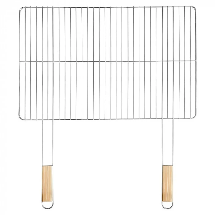 Szögletes grillrács fa fogantyúval 69x60 cm