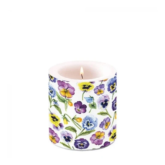 Árvácskás átvilágítós gyertya 8x7,5 cm Pansy All Over
