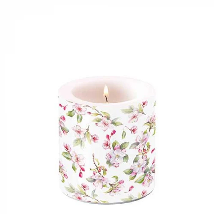 Tavaszi virágos átvilágítós viaszgyertya Spring blossom kicsi