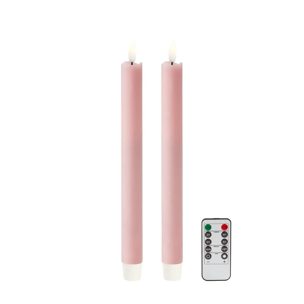 Rózsaszín LED gyertya - 2 db-os készlet
