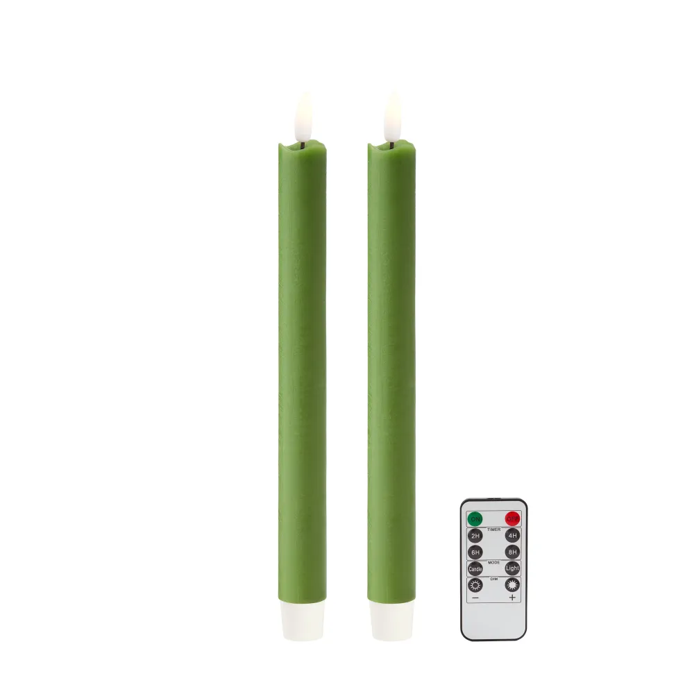 Zöld LED-es gyertyák - 2 db-os készlet
