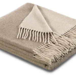 Cashmere natur-sand pléd
