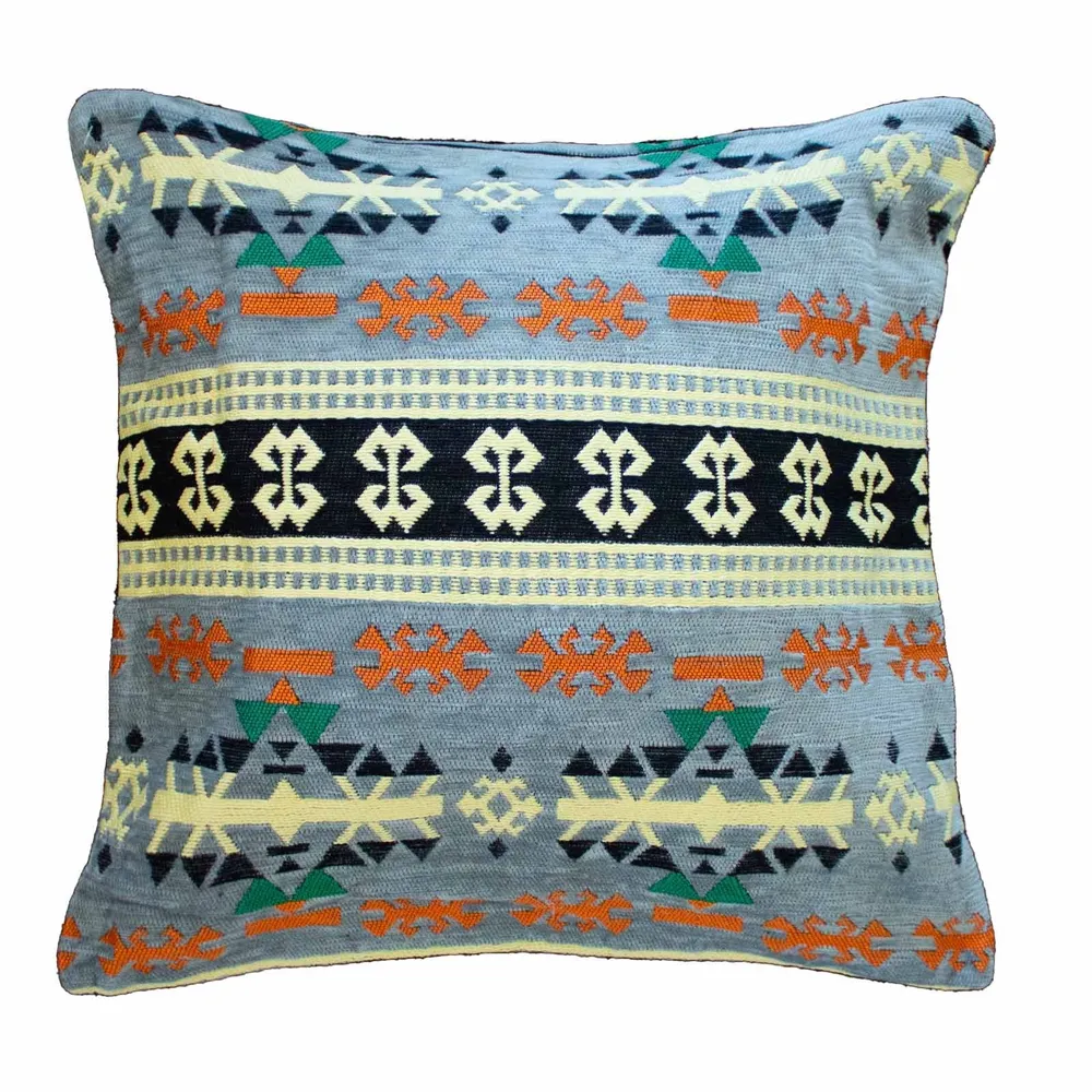 Kilim párnahuzat – török faszén geometrikus mintával