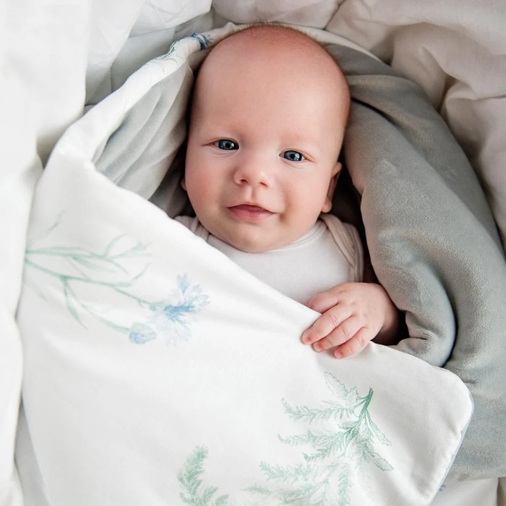 Lullalove Baba és kisgyermek paplan Herbarium kék