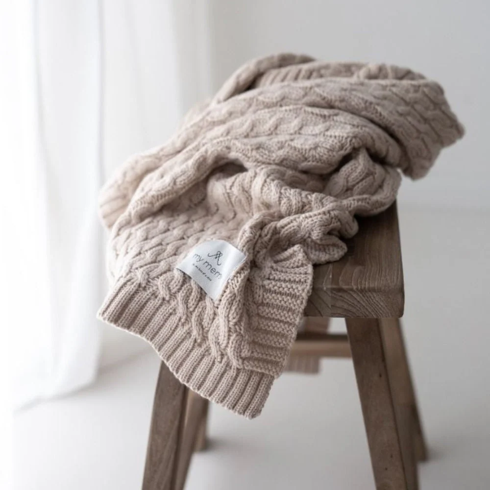 Memi Merinó gyapjú takaró Beige Premium kollekció
