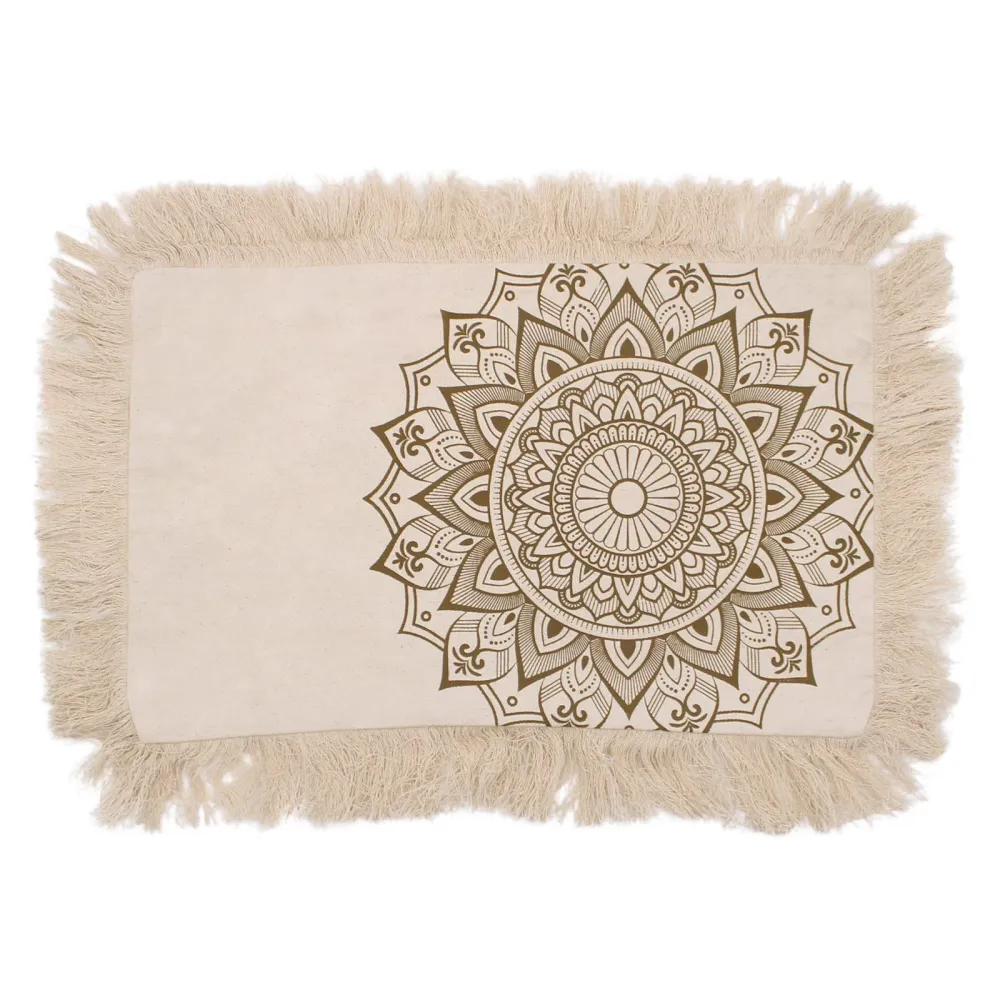 Párna Lótusz Mandala 30x50cm Bronz