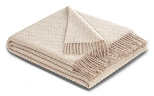 Vivo beige színű valódi kasmír/gyapjú pléd