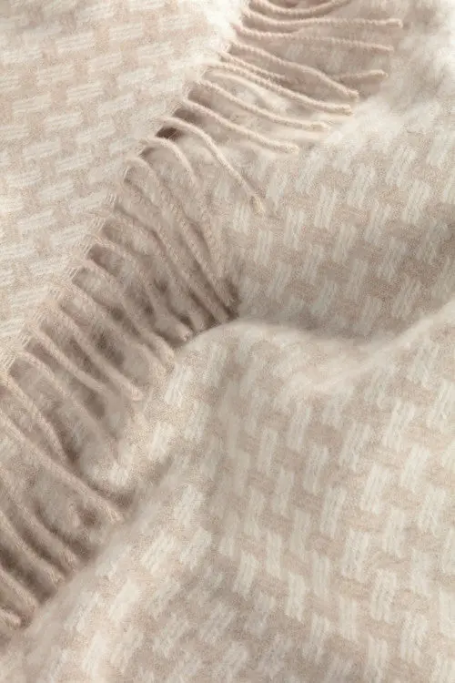 Vivo beige színű valódi kasmír/gyapjú pléd