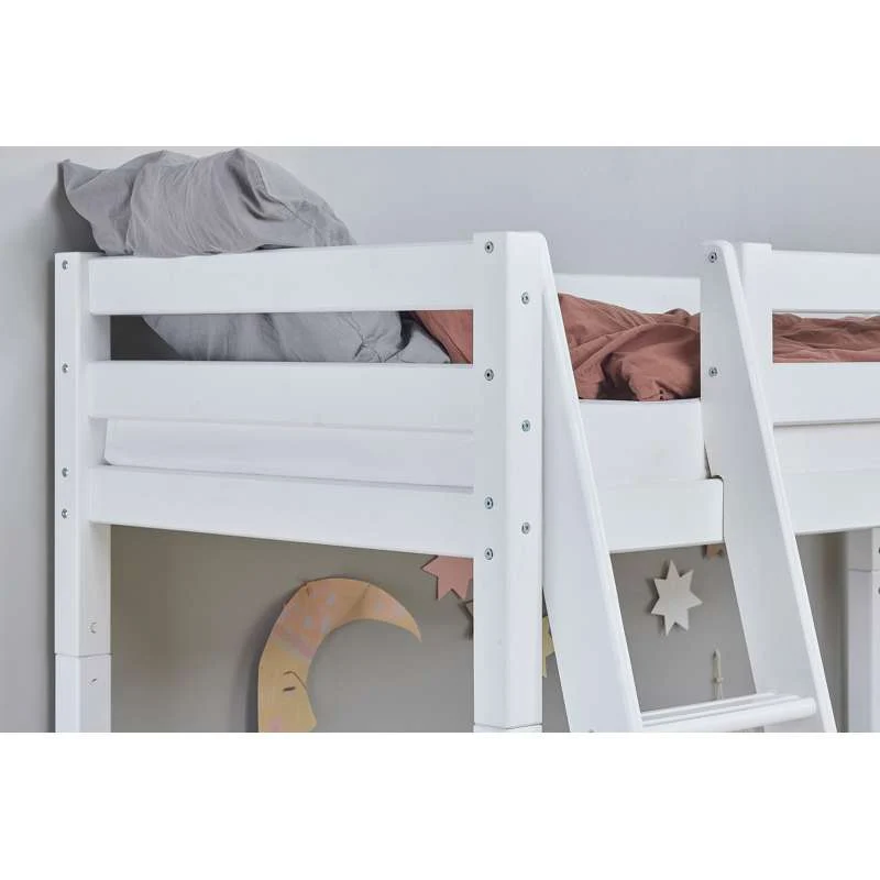 Hoppekids ECO Luxury - Ferde létra Emeletes ágy - Fehér