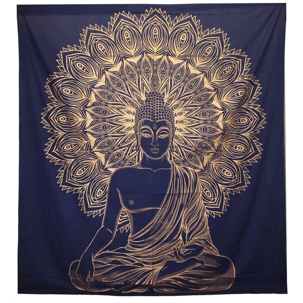 Buddha mandala faliszőnyeg dupla pamut ágytakaró