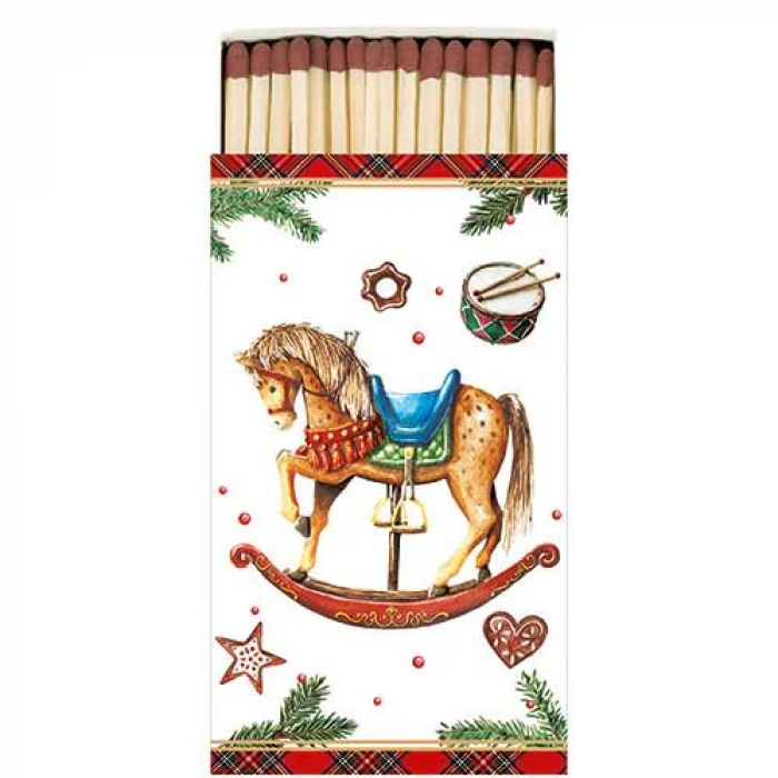 Gyufa Karácsonyi hintalovas díszdobozban 45 db Christmas Toys