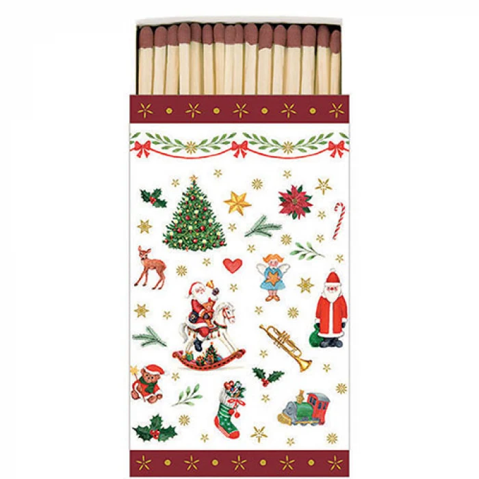Nagy gyufa 6,5x11cm Karácsonyi dobozban Ornaments All Over red