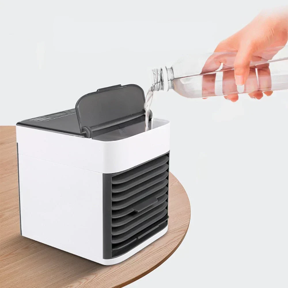 Mini hordozható légkondicionáló - Hűt, párásít és tisztít - 3 az 1-ben USB-s léghűtő