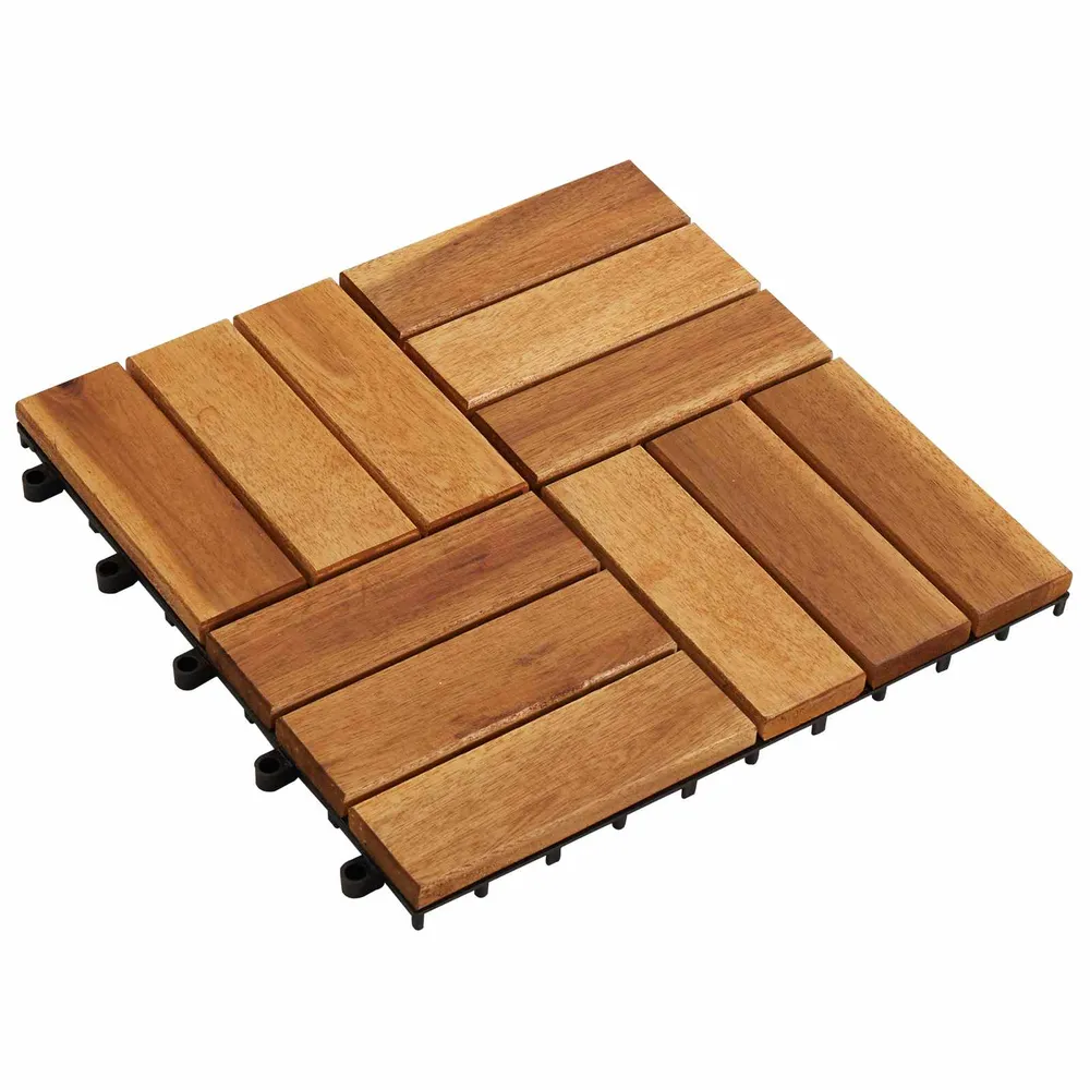 vidaXL Faszegély járólap 10 pcs Barna 30 x 30 cm Akácfa