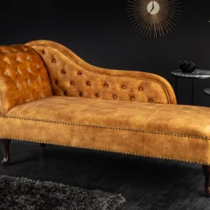 CHESTERFIELD sárga bársony heverő