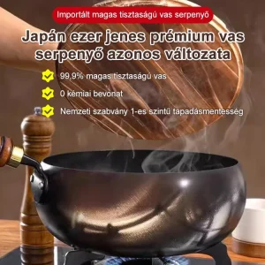 【Bevonat nélküli egészséges edény】Vasat pótoló tiszta vas tapadásmentes serpenyő