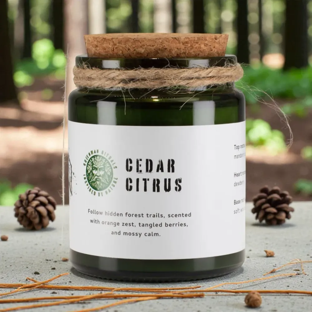 Greenman Woodwick szója gyertya – cédrus-citrus