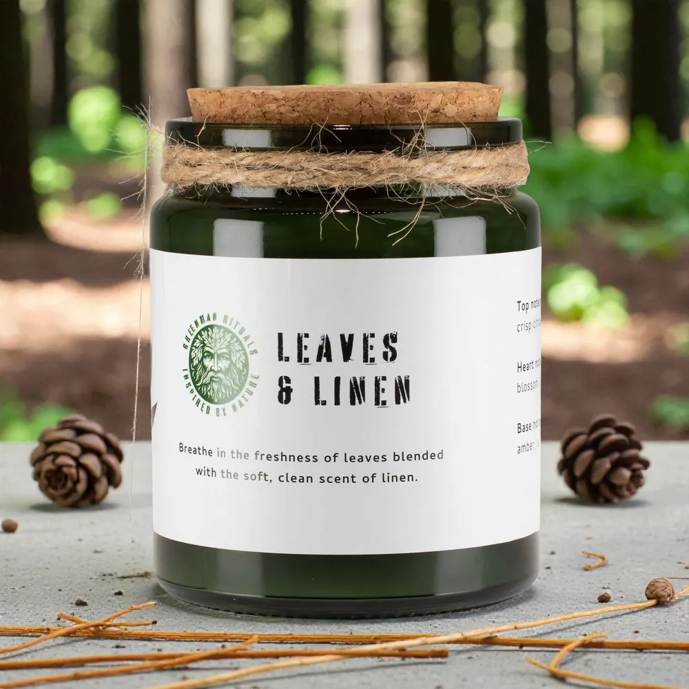 Greenman Woodwick szója gyertya – Levelek és vászon