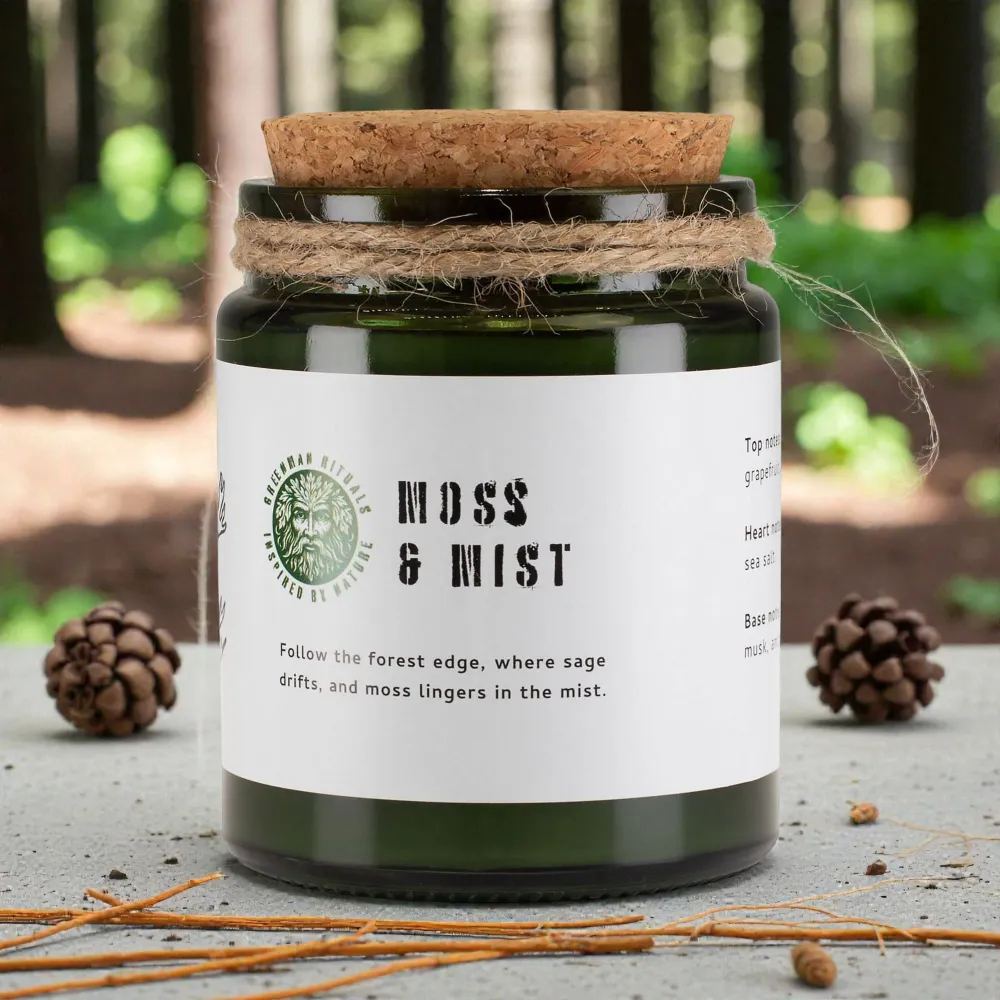Greenman Woodwick szója gyertya – Moha és Köd