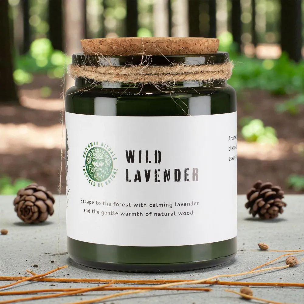 Greenman Woodwick szója gyertya – Vad levendula