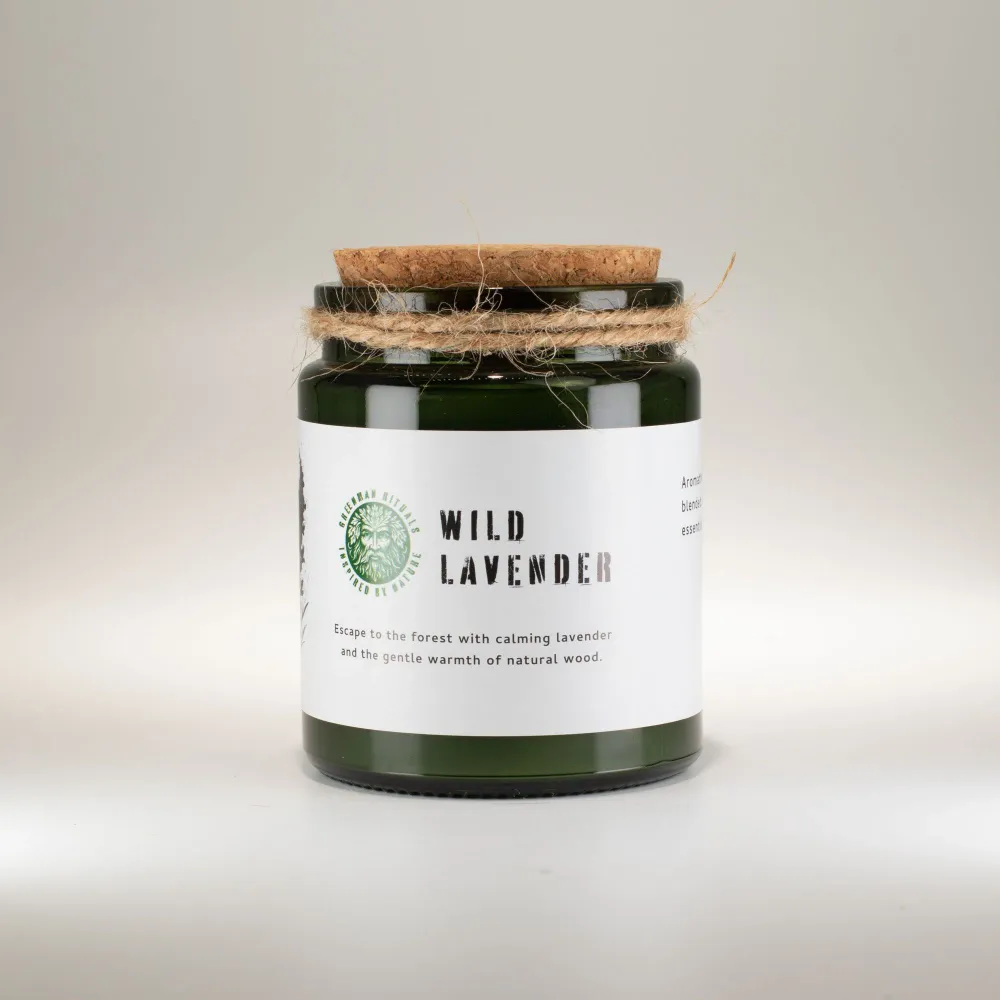 Greenman Woodwick szója gyertya – Vad levendula