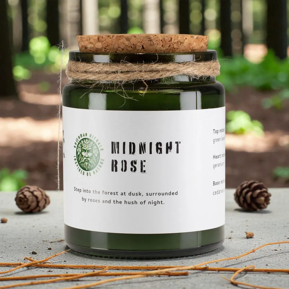 Greenman Woodwick Szójagyertya – Éjféli Rózsa