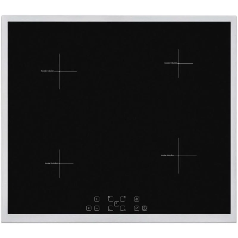 HOMEFORT HFBI64T2B Beépíthető Indukciós főzőlap Fém keretes, 7400 W, Érintőszenzoros, Gyerekzár, Booster funkció