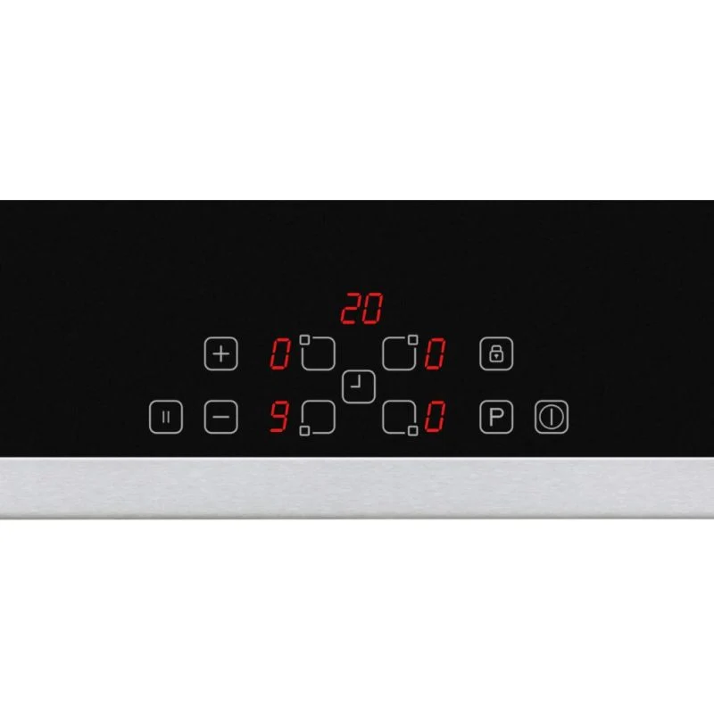 HOMEFORT HFBI64T2B Beépíthető Indukciós főzőlap Fém keretes, 7400 W, Érintőszenzoros, Gyerekzár, Booster funkció