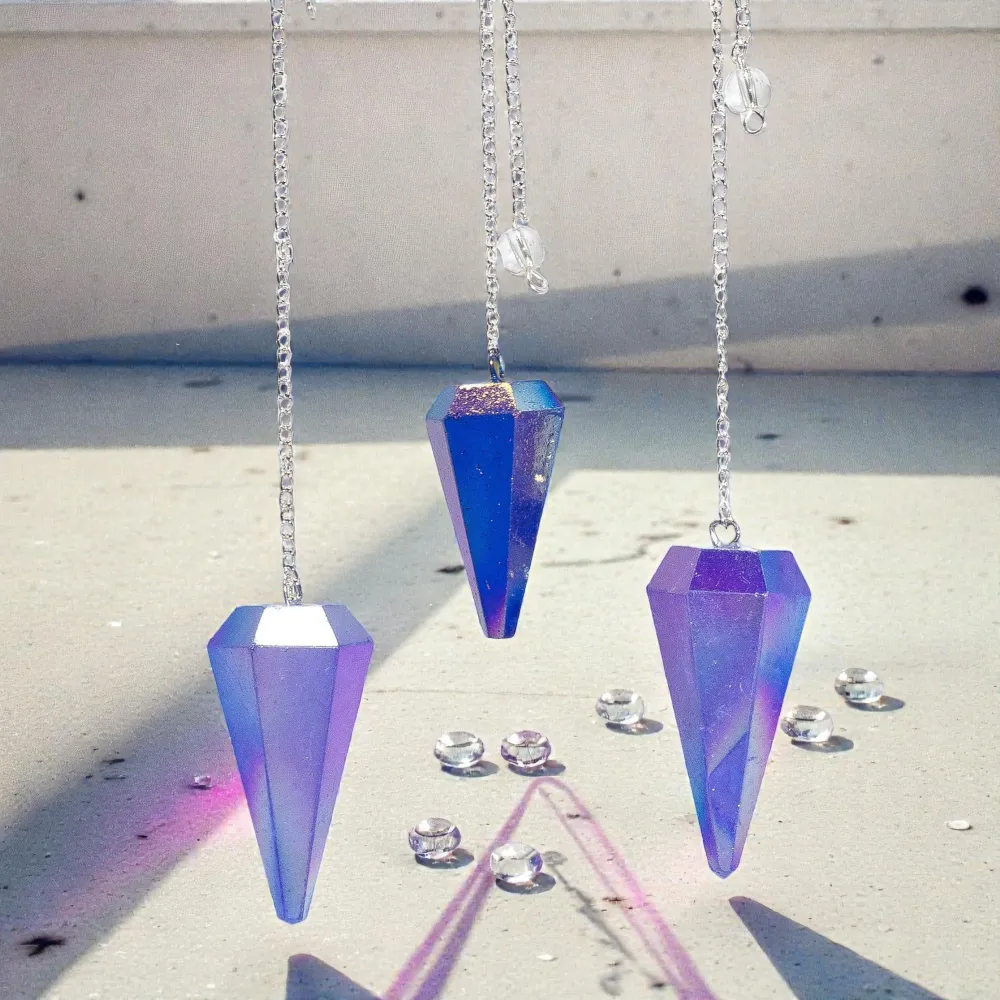 Hatszögletű inga – Aurora Kristály Kék – 4 cm
