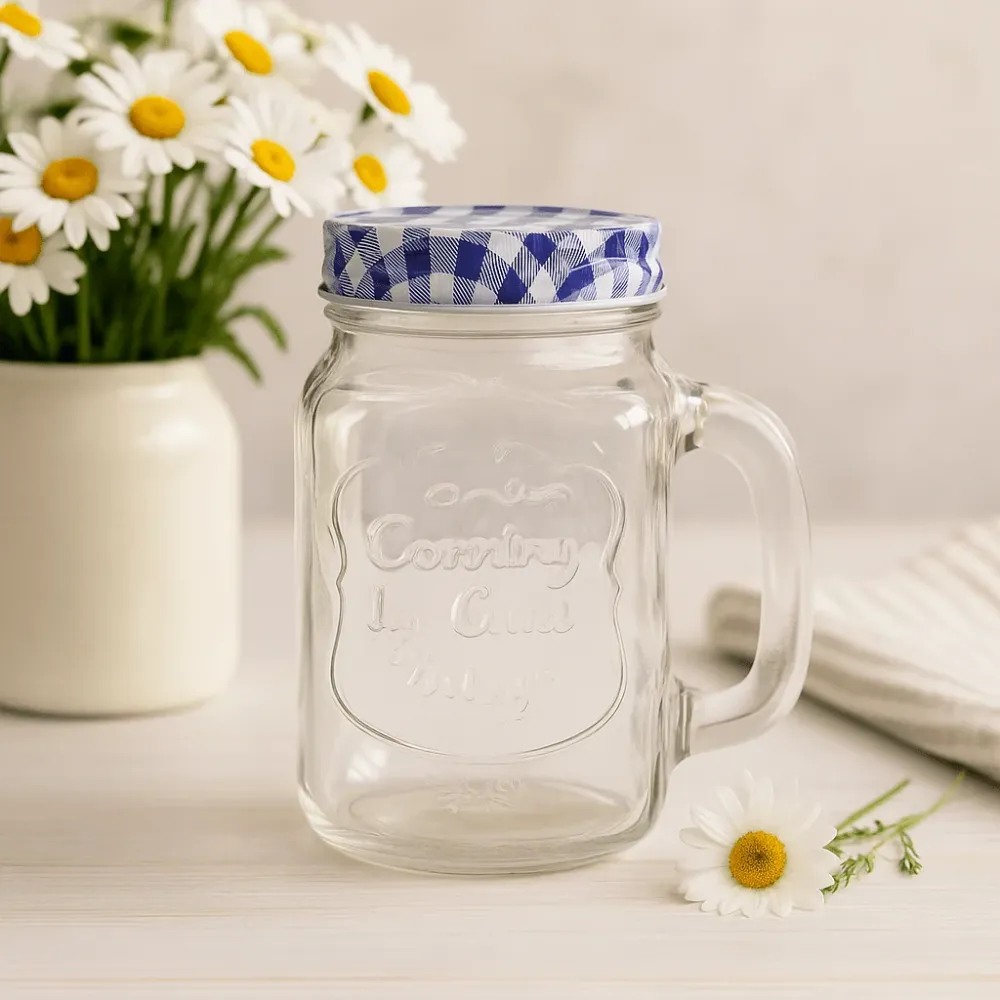 Mason befőttesüveg tetővel, átlátszó 450ml