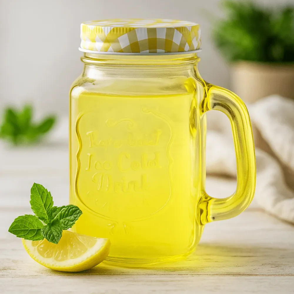 Mason üveg tetővel 450ml sárga