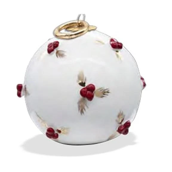 Sbordone karácsonyi labda egy menettel felfüggesztve D. 10cm porcelán arany dekoráció PL10RO
