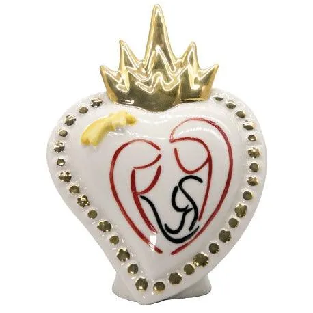 Sbordone Sacred Heart H. 13cm porcelán arany díszítés KN13
