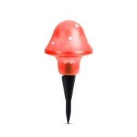 LED-es szolár gombalámpa - piros - 11 cm