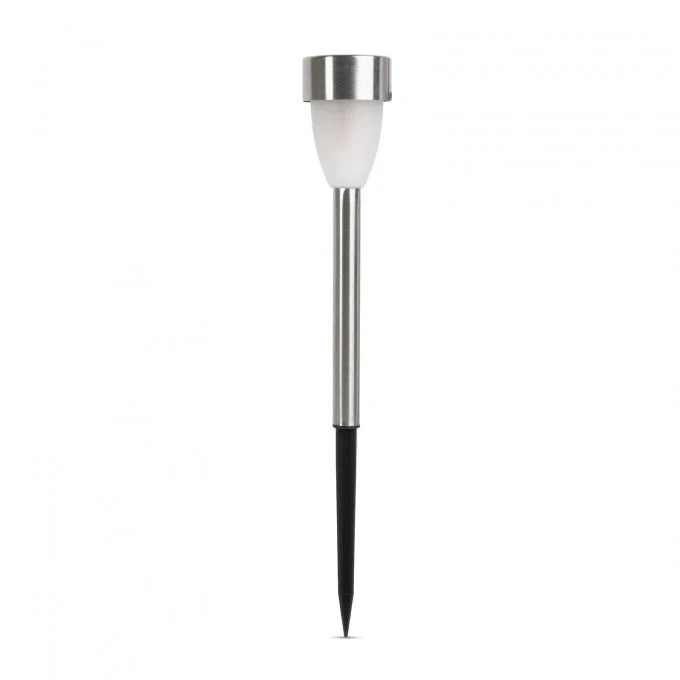 LED-es szolár lámpa - leszúrható - hidegfehér, fém - 230 mm