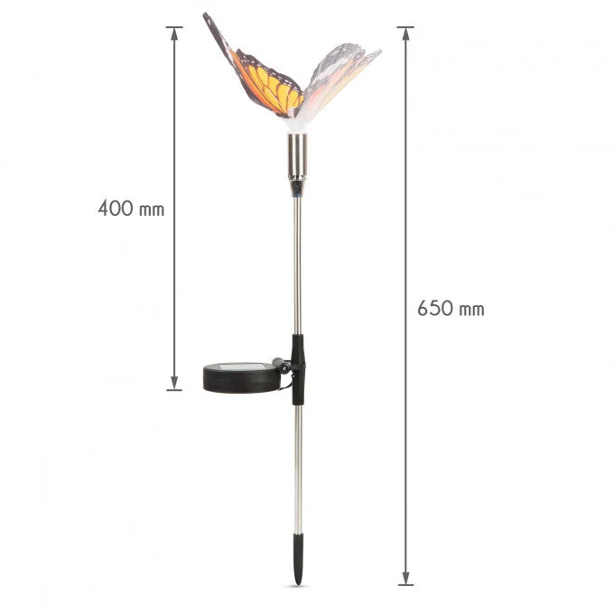 LED-es szolár pillangó - hidegfehér - 65 cm - 4 féle